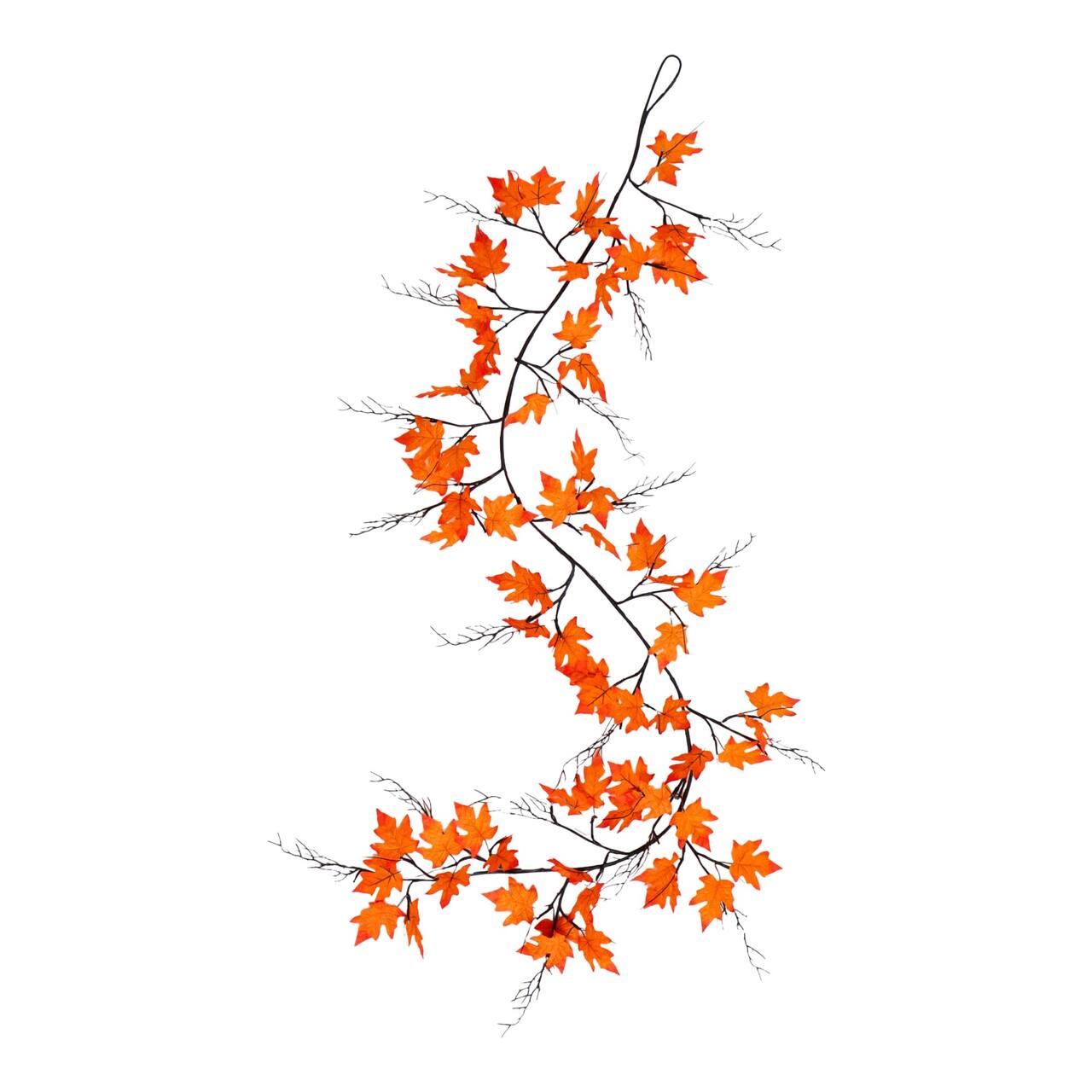6ft. Pre-Lit Autumn Maple Artificial Fall Garland with 54 Warm White LED Lights